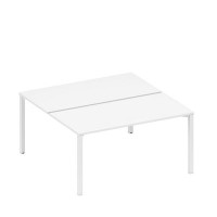 Спэйс+ А1 БГ 178.1 БП (Белый премиум/Белый гладкий) Рабочая станция на металлокаркасе (2*160)