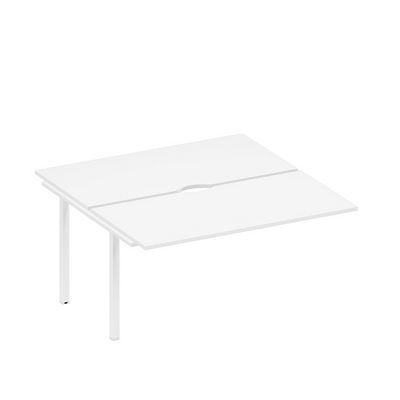 Спэйс+ А1 БГ 178.2-1 БП (Белый премиум/Белый гладкий) Секция стола рабочей станции на металлокаркасе, столешницы с вырезом