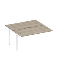 Спэйс+ А1 БГ 178.2-1 ВЛ (Вяз либерти/Белый гладкий) Секция стола рабочей станции на металлокаркасе, столешницы с вырезом