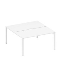 Спэйс+ А1 БГ 178.2 БП (Белый премиум/Белый гладкий) Рабочая станция на металлокаркасе, столешницы с вырезом (2*160)