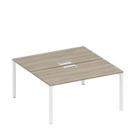 Спэйс+ А1 БГ 178 ВЛ (Вяз либерти/Белый гладкий) Рабочая станция на металлокаркасе, столешницы с заглушкой (2*160)