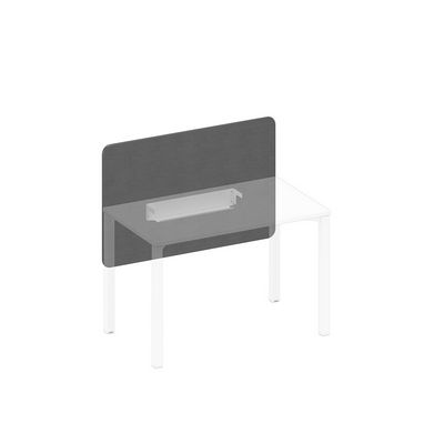 Спэйс+ А1 БГ 856.02 BA50 (Серый/Белый гладкий) Экран настольный фронтальный тканевый с кабель-каналом