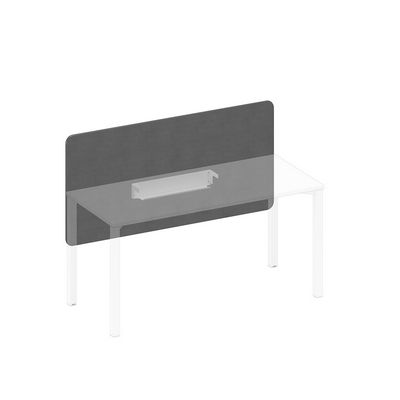 Спэйс+ А1 БГ 858.02 BA50 (Серый/Белый гладкий) Экран настольный фронтальный тканевый с кабель-каналом