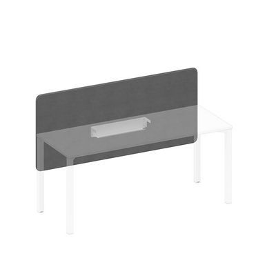 Спэйс+ А1 БГ 859.01 BA50 (Серый/Белый гладкий) Экран настольный фронтальный тканевый с мягким наполнителем с кабель-каналом