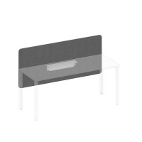 Спэйс+ А1 БГ 859.02 BA50 (Серый/Белый гладкий) Экран настольный фронтальный тканевый с кабель-каналом