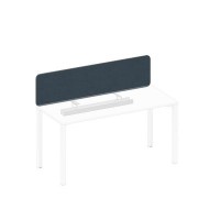 Спэйс+ А1 БГ 878.01 BA40 (Синий/Белый гладкий) Экран настольный фронтальный тканевый с мягким наполнителем с кабель-каналом