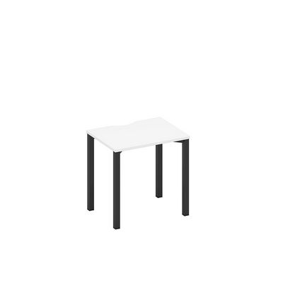 Спэйс+ А1 ЧР 001.2 БП (Белый премиум/Черный гладкий) Стол письменный на металлокаркасе, столешница с вырезом