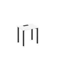 Спэйс+ А1 ЧР 001 БП (Белый премиум/Черный гладкий) Стол письменный на металлокаркасе, столешница с заглушкой