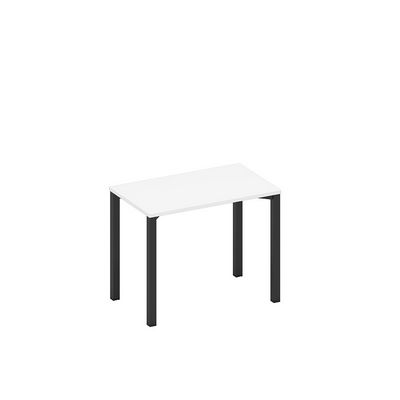 Спэйс+ А1 ЧР 002.1 БП (Белый премиум/Черный гладкий) Стол письменный на металлокаркасе