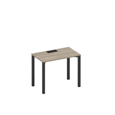 Спэйс+ А1 ЧР 002 ВЛ (Вяз либерти/Ччерный гладкий) Стол письменный на металлокаркасе, столешница с заглушкой