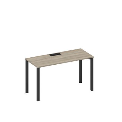 Спэйс+ А1 ЧР 004 ВЛ (Вяз либерти/Ччерный гладкий) Стол письменный на металлокаркасе, столешница с заглушкой