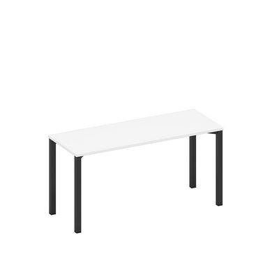 Спэйс+ А1 ЧР 005.1 БП (Белый премиум/Черный гладкий) Стол письменный на металлокаркасе