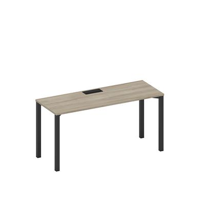 Спэйс+ А1 ЧР 005 ВЛ (Вяз либерти/Ччерный гладкий) Стол письменный на металлокаркасе, столешница с заглушкой