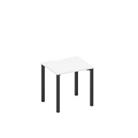 Спэйс+ А1 ЧР 011.2 БП (Белый премиум/Черный гладкий) Стол письменный на металлокаркасе, столешница с вырезом