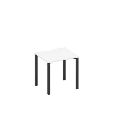 Спэйс+ А1 ЧР 011.2 БП (Белый премиум/Черный гладкий) Стол письменный на металлокаркасе, столешница с вырезом