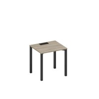 Спэйс+ А1 ЧР 011 ВЛ (Вяз либерти/Ччерный гладкий) Стол письменный на металлокаркасе, столешница с заглушкой