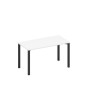 Спэйс+ А1 ЧР 014.1 БП (Белый премиум/Черный гладкий) Стол письменный на металлокаркасе