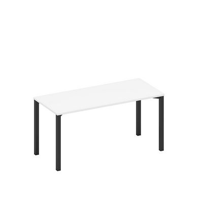 Спэйс+ А1 ЧР 015.1 БП (Белый премиум/Черный гладкий) Стол письменный на металлокаркасе