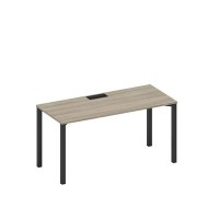 Спэйс+ А1 ЧР 015 ВЛ (Вяз либерти/Ччерный гладкий) Стол письменный на металлокаркасе, столешница с заглушкой
