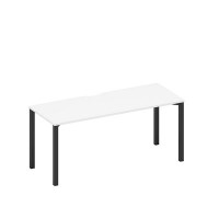 Спэйс+ А1 ЧР 016.2 БП (Белый премиум/Черный гладкий) Стол письменный на металлокаркасе, столешница с вырезом