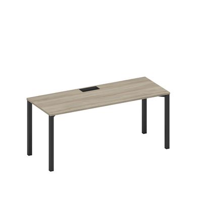 Спэйс+ А1 ЧР 016 ВЛ (Вяз либерти/Ччерный гладкий) Стол письменный на металлокаркасе, столешница с заглушкой