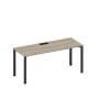 Спэйс+ А1 ЧР 016 ВЛ (Вяз либерти/Ччерный гладкий) Стол письменный на металлокаркасе, столешница с заглушкой