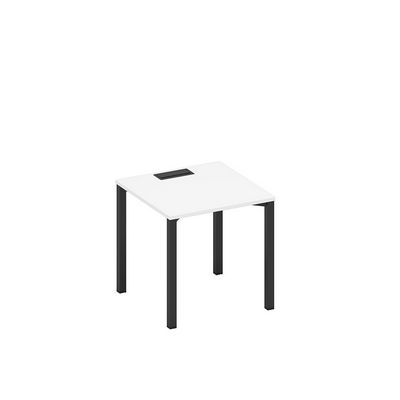 Спэйс+ А1 ЧР 021 БП (Белый премиум/Черный гладкий) Стол письменный на металлокаркасе, столешница с заглушкой