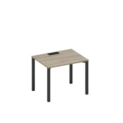 Спэйс+ А1 ЧР 022 ВЛ (Вяз либерти/Ччерный гладкий) Стол письменный на металлокаркасе, столешница с заглушкой