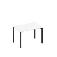 Спэйс+ А1 ЧР 023.2 БП (Белый премиум/Черный гладкий) Стол письменный на металлокаркасе, столешница с вырезом