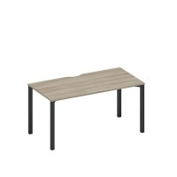 Спэйс+ А1 ЧР 025.2 ВЛ (Вяз либерти/Ччерный гладкий) Стол письменный на металлокаркасе, столешница с вырезом