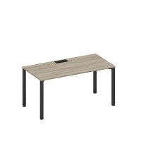 Спэйс+ А1 ЧР 025 ВЛ (Вяз либерти/Ччерный гладкий) Стол письменный на металлокаркасе, столешница с заглушкой