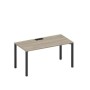 Спэйс+ А1 ЧР 025 ВЛ (Вяз либерти/Ччерный гладкий) Стол письменный на металлокаркасе, столешница с заглушкой