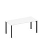 Спэйс+ А1 ЧР 026.1 БП (Белый премиум/Черный гладкий) Стол письменный на металлокаркасе