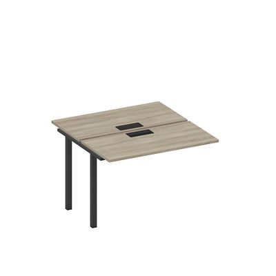 Спэйс+ А1 ЧР 170-1 ВЛ (Вяз либерти/Ччерный гладкий) Секция стола рабочей станции на металлокаркасе, столешницы с заглушкой