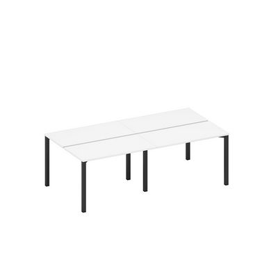 Спэйс+ А1 ЧР 170.1-2 БП (Белый премиум/Черный гладкий) Рабочая станция на металлокаркасе (4*120)