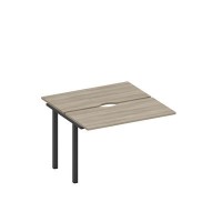 Спэйс+ А1 ЧР 170.2-1 ВЛ (Вяз либерти/Ччерный гладкий) Секция стола рабочей станции на металлокаркасе, столешницы с вырезом