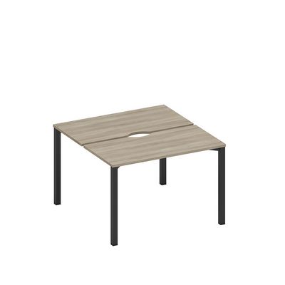 Спэйс+ А1 ЧР 170.2 ВЛ (Вяз либерти/Ччерный гладкий) Рабочая станция на металлокаркасе, столешницы с вырезом (2*120)