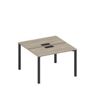 Спэйс+ А1 ЧР 170 ВЛ (Вяз либерти/Ччерный гладкий) Рабочая станция на металлокаркасе, столешницы с заглушкой (2*120)