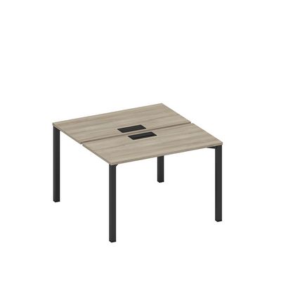 Спэйс+ А1 ЧР 170 ВЛ (Вяз либерти/Ччерный гладкий) Рабочая станция на металлокаркасе, столешницы с заглушкой (2*120)