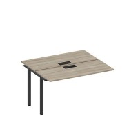 Спэйс+ А1 ЧР 171-1 ВЛ (Вяз либерти/Ччерный гладкий) Секция стола рабочей станции на металлокаркасе, столешницы с заглушкой