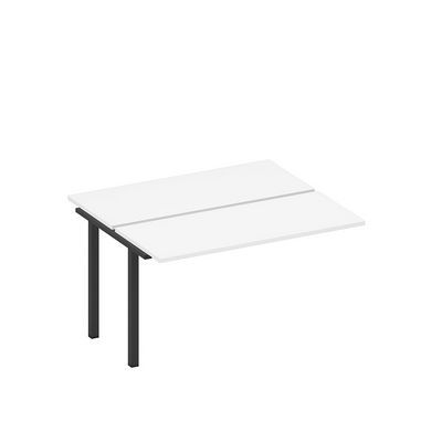 Спэйс+ А1 ЧР 171.1-1 БП (Белый премиум/Черный гладкий) Секция стола рабочей станции на металлокаркасе