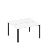 Спэйс+ А1 ЧР 171.2 БП (Белый премиум/Черный гладкий) Рабочая станция на металлокаркасе, столешницы с вырезом (2*140)