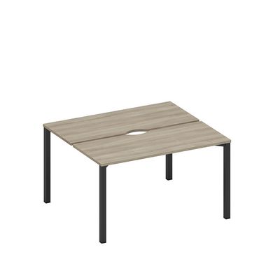 Спэйс+ А1 ЧР 171.2 ВЛ (Вяз либерти/Ччерный гладкий) Рабочая станция на металлокаркасе, столешницы с вырезом (2*140)