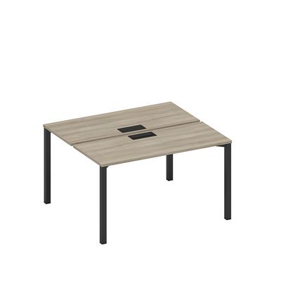 Спэйс+ А1 ЧР 171 ВЛ (Вяз либерти/Ччерный гладкий) Рабочая станция на металлокаркасе, столешницы с заглушкой (2*140)