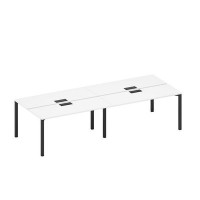 Спэйс+ А1 ЧР 172-2 БП (Белый премиум/Черный гладкий) Рабочая станция на металлокаркасе с заглушкой (4*160)