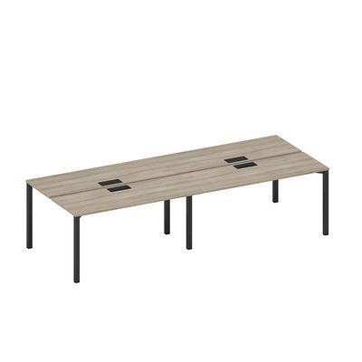 Спэйс+ А1 ЧР 172-2 ВЛ (Вяз либерти/Ччерный гладкий) Рабочая станция на металлокаркасе с заглушкой (4*160)