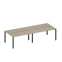 Спэйс+ А1 ЧР 172.1-2 ВЛ (Вяз либерти/Ччерный гладкий) Рабочая станция на металлокаркасе, столешницы (4*160)