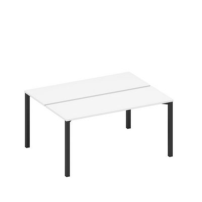 Спэйс+ А1 ЧР 172.1 БП (Белый премиум/Черный гладкий) Рабочая станция на металлокаркасе (2*160)