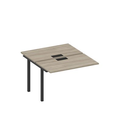 Спэйс+ А1 ЧР 173-1 ВЛ (Вяз либерти/Ччерный гладкий) Секция стола рабочей станции на металлокаркасе, столешницы с заглушкой