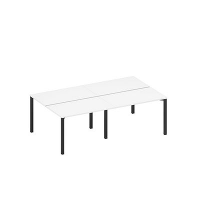 Спэйс+ А1 ЧР 173.1-2 БП (Белый премиум/Черный гладкий) Рабочая станция на металлокаркасе (4*120)